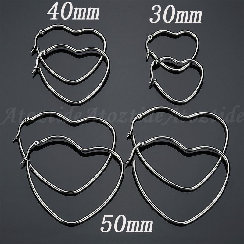 Atoztide 30-100mm Exaggerated Geometric Smooth Big Circle Hoop Earrings Women Basketball Wives Earrings Heart Ear Loop Party