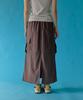 Peulleoti Tape Point Cargo Skirt (Brown)