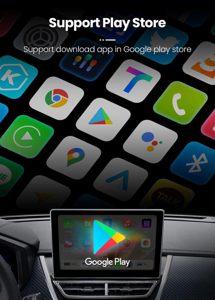 Wireless CarPlay & Android Auto Adapter 4+32G - Compatible with Car Systems for Smart Connectivity