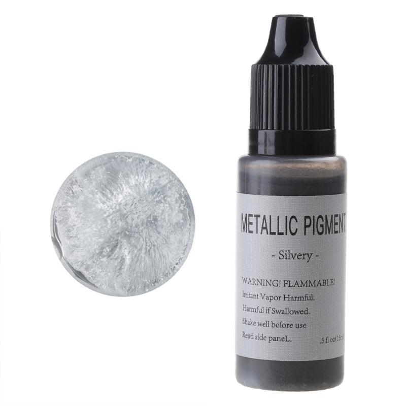 6 Farben/Set Metallisches Alkoholpigment Harzfarbe Lebendige Metallfarben Alkoholbasierte Tinten Leicht zu mischen für Epoxidharz