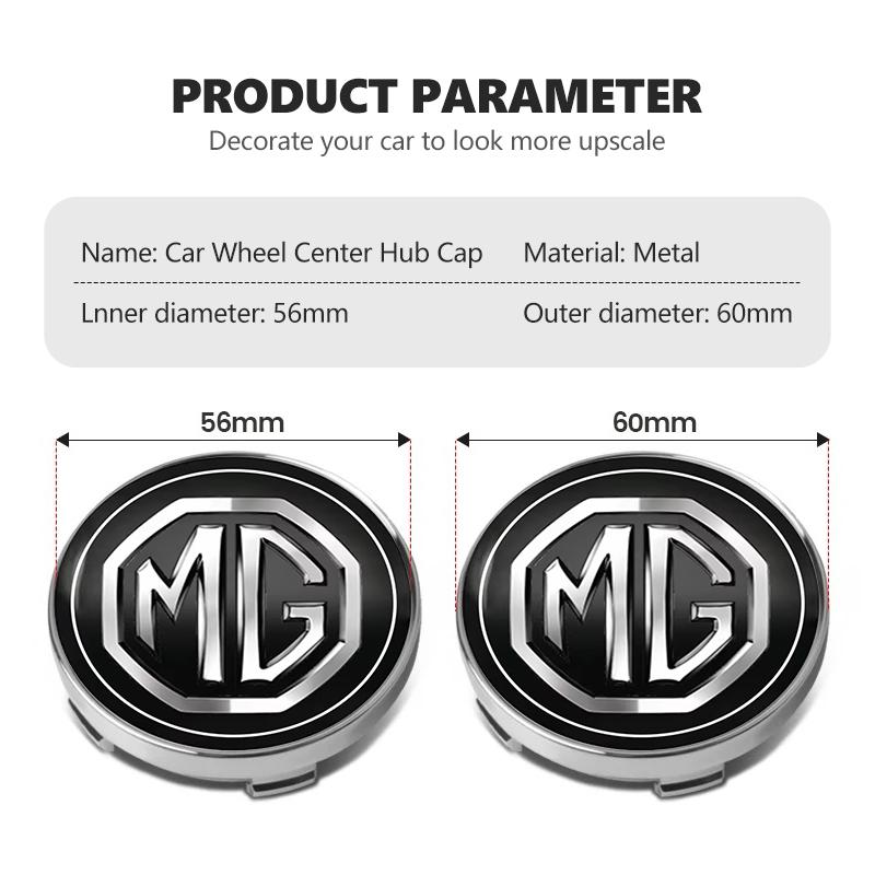 For MG 4pcs 56/60mm Car Wheel Center Hub Cap Rim Cover Stickers Cyberster 3 5 6 7 ZS ES5 ONE HS 4 EV
