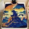 Goku Multipurpose Printed Flannel Blanket, Warm Daily Essential for Bed, Sofa, Chair, Bedroom & Journey.-TING