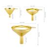 Gold-plated Stainless Steel Funnel Set for Essential Oils, Spices, Liquids, Kitchen Gadgets, Food Grade Bottles, Portable Funnel