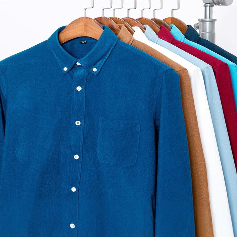 Men's Corduroy Shirts Long Sleeve Fashion Casual Regular Fit Soft Comfortable Pocket Dress Shirt For Men Blouse Clothes
