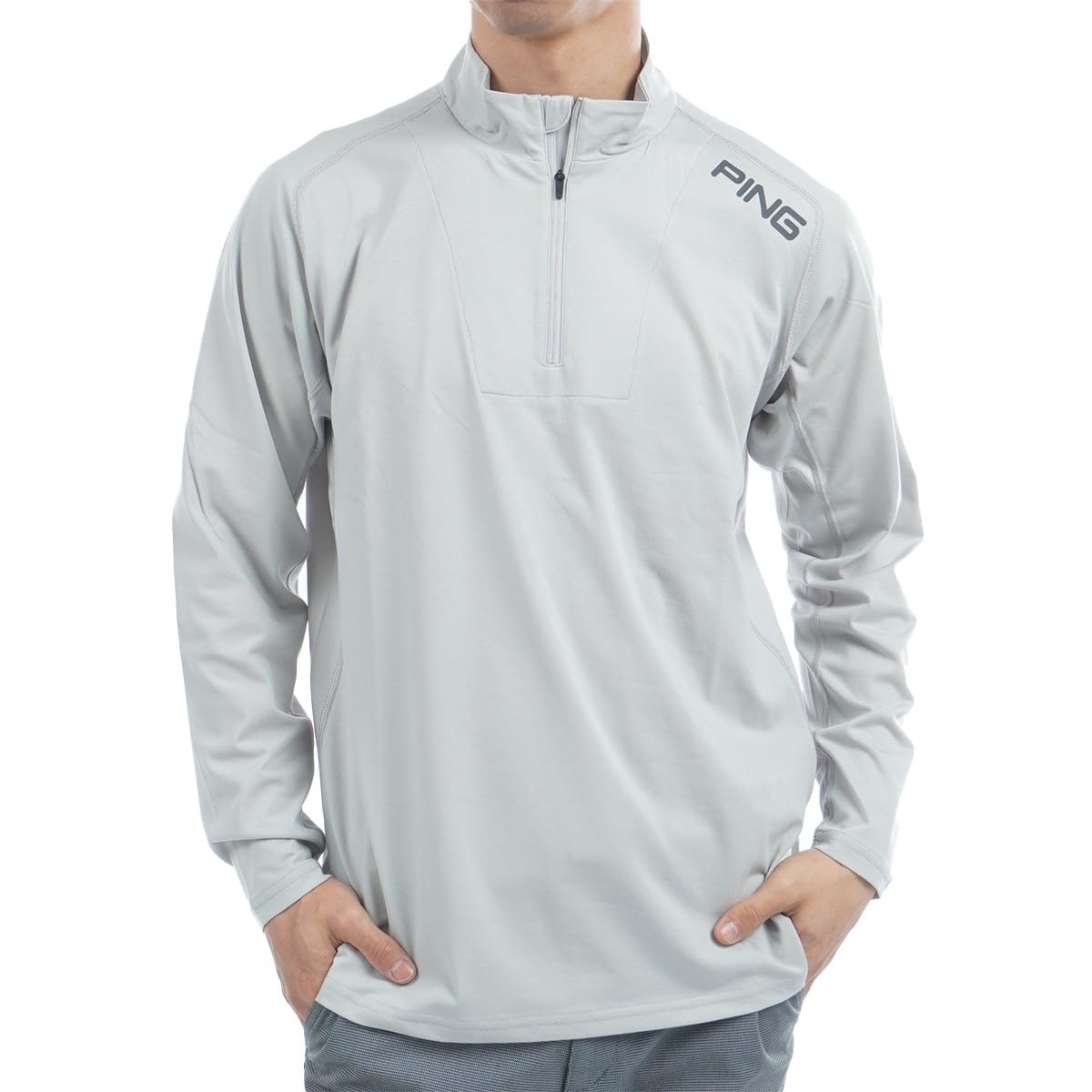

[Pin Apparel] Men s Long Sleeve High Neck Shirt [AddElm Series] (add.03 Technology) Golf 621-5166105 020Gray S