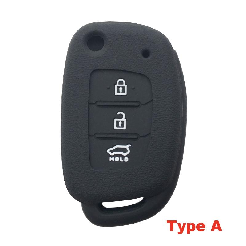 Key Case for Hyundai Accent Ix25 Tucson Ix35 2014 Elantra Creta Verna I40 I10 Solaris 2015 2016 2021 3 Button Silicone Key Cover