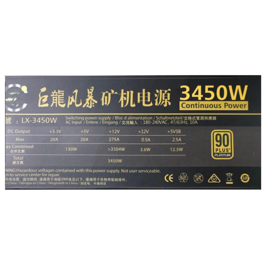 3450W ATX PSU Power Supply Bitcoin Miners psu PC Power Supply 90% High Efficiency 180-240V pico psu For BTC ETC Power Mining