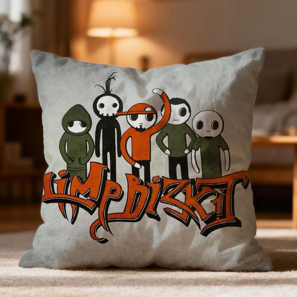 Popular LLimp Bizkiter Cushion Cover Soft Washable Pillow Case Multi-Scene for Couch Bed Travel Office Use