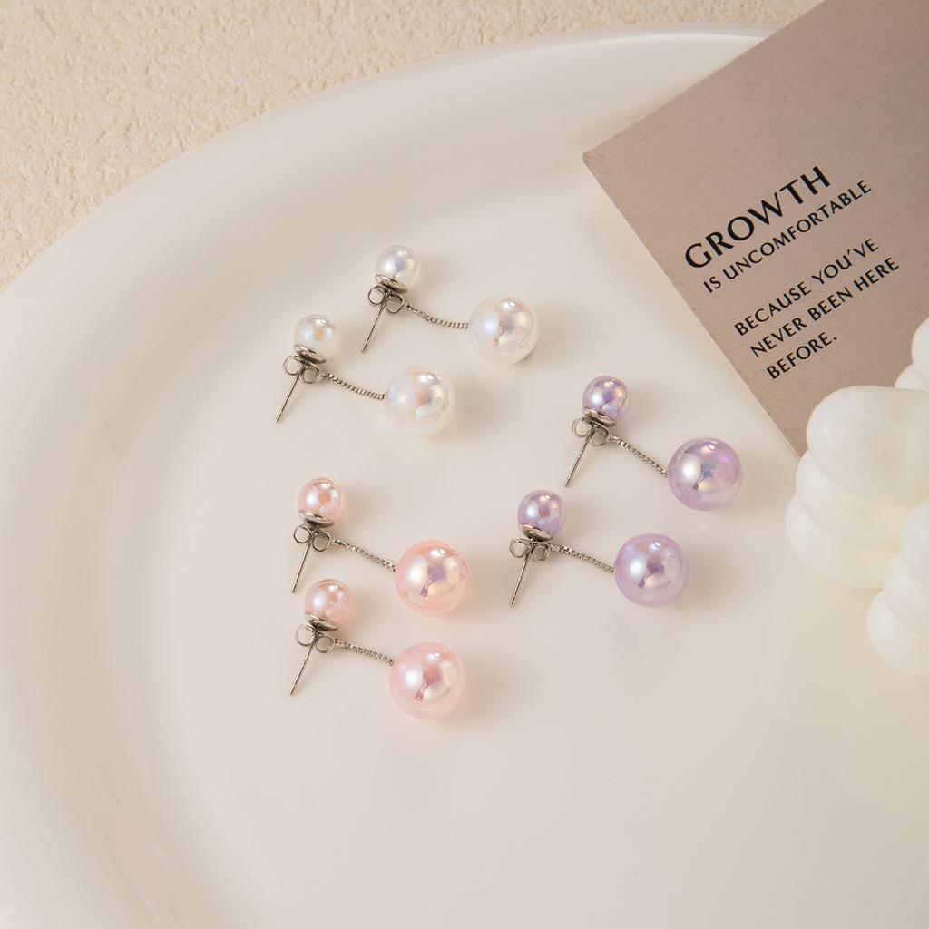 French Retro Simple Earrings Light Luxury High-End Temperament Socialite Pearl Earrings Small Fragrant Style Earrings