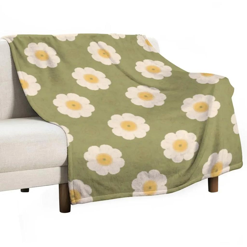 Flower Child Throw Blanket Soft Solid Color Blanket for Couch Bed