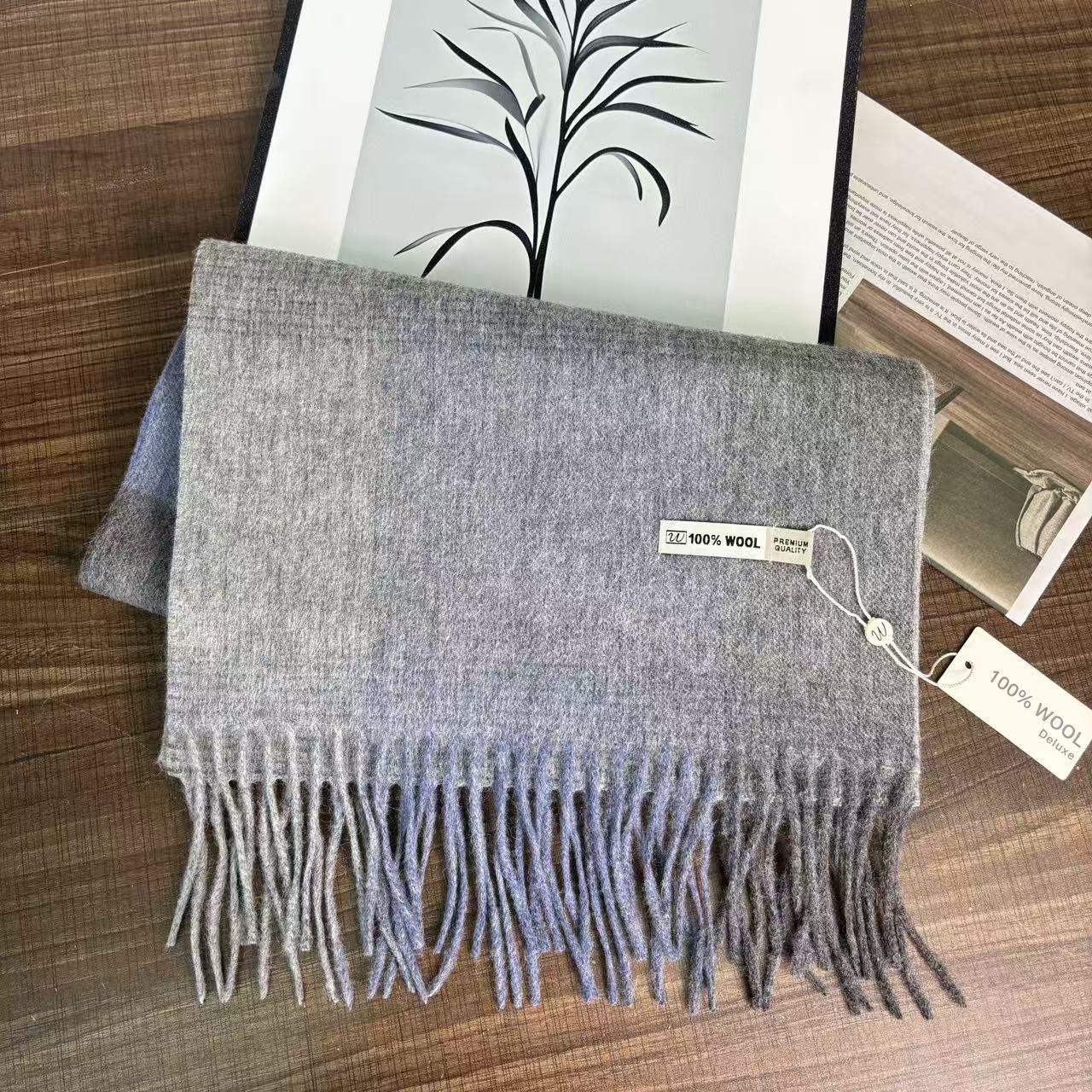 

Versatile Korean Gradient Wool Cashmere Scarf Shawl - 100% Pure, Warm Winter Neck Warmer for Couples 175cm+
