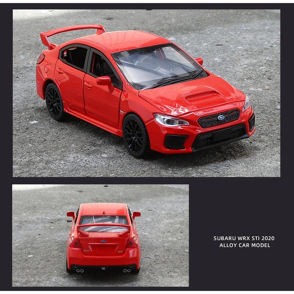1/30 Subaru STI WRX Alloy Car Model Sound and Light Pull Back Children's Toy Collectibles Birthday Gift