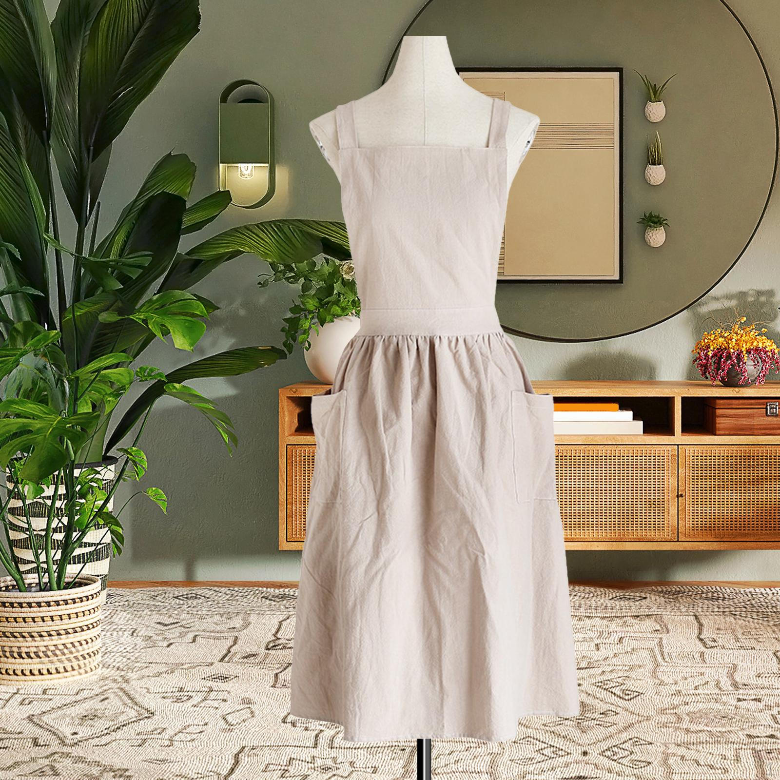 

Фартук для общественного питания водонепроницаемый бариста с карманами без рукавов плиссированная юбка нагрудники для домашнего кафе Oatmeal1