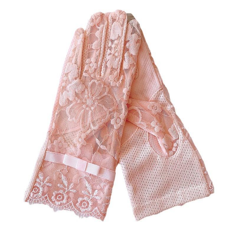 Women’s Lace UV Protection Gloves, Thin Breathable Summer Gloves, Anti-Slip Elegant Gloves for Wedding Party Dance Performance Driving