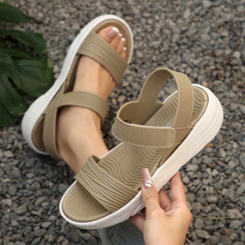 Fashion Women's Cloth Wedge Sandals Slip On Lightweight Walking Sandals Women Comfortable Summer Shoes Woman 2025