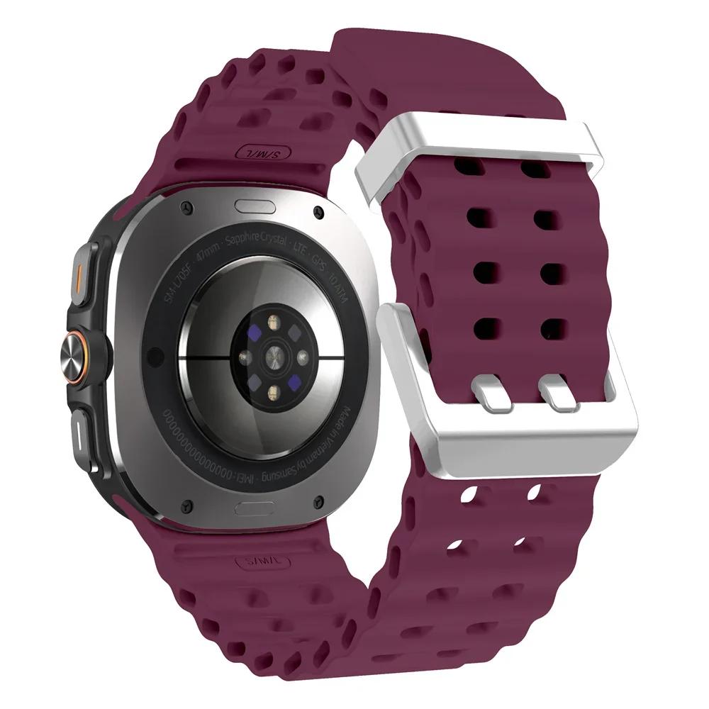 Ocean Silicone Band for Samsung Galaxy Watch 7 Ultra 47mm NO Gaps Bracelet Breathable Sport Loop Strap for SAMSUNG Watchband