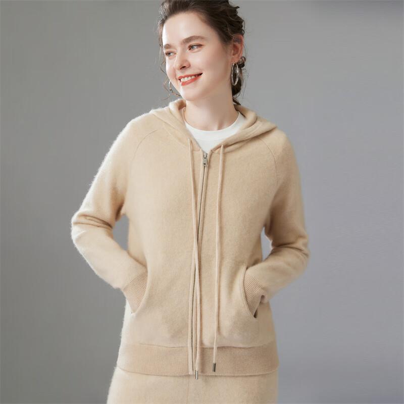Fanzhen Women's Hooded Cashmere Blend Cardigan