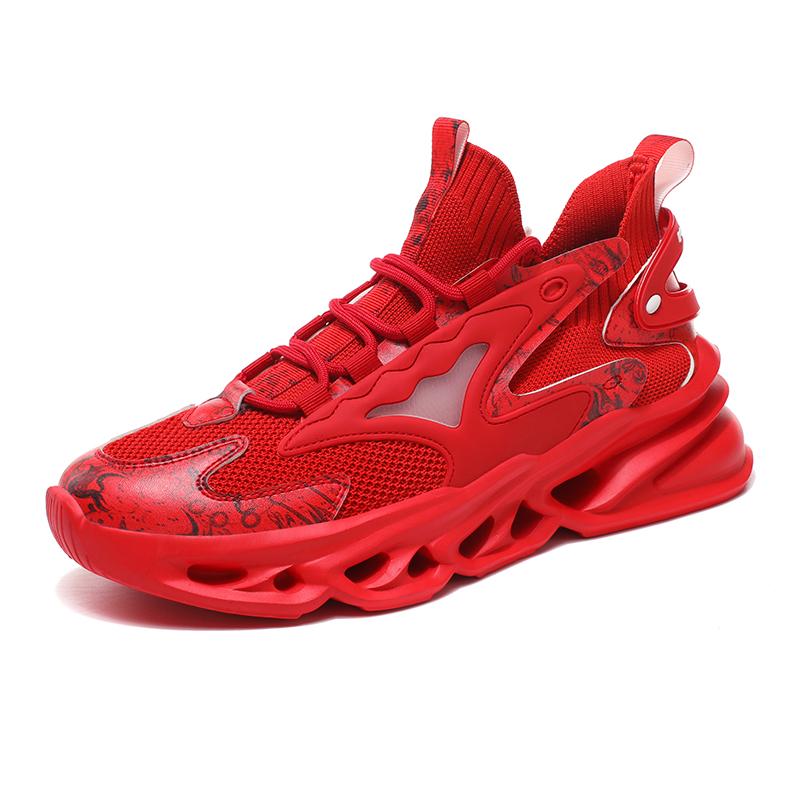 

Нові чоловічі високоякісні модні дихаючі повсякденні кросівки Пара легких шкарпеток для ходьби Взуття Кросівки 46 червоний