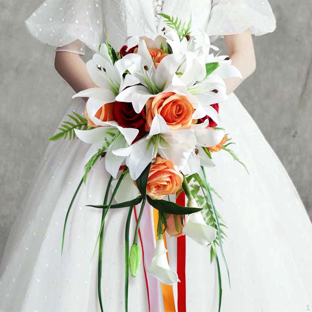 Wedding Bridal Bouquet Artificial Bunch for Decorations Supplies