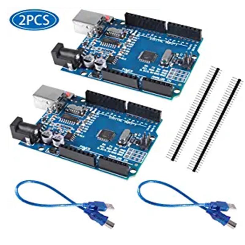 

2 шт. ATmega328P CH340G для платы разработки UNO R3 для Arduino с USB-кабелем