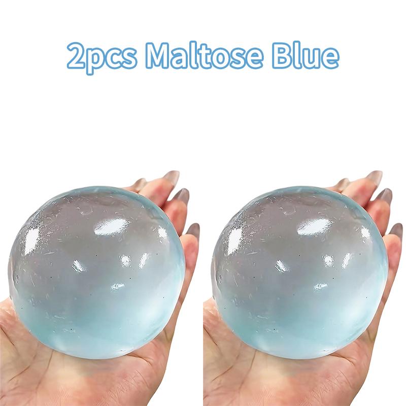 Blue Squishy Maltose Ball Soft Fidget Balls Transparent Simulated Maltose Ball Decompression Gifts Anti Stress Home Ornament