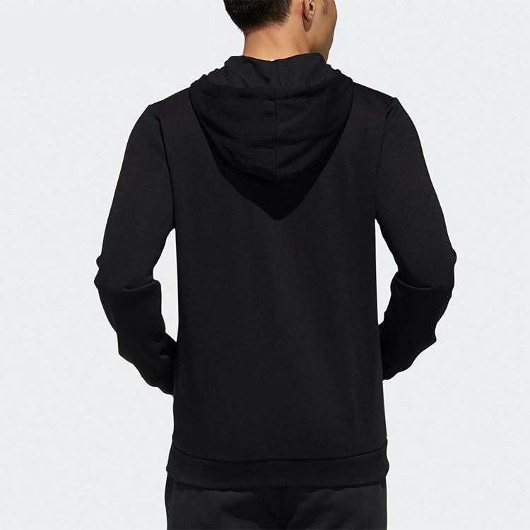 Adidas Neo Abecední Potisk Ležérní Sportovní Mikina s Kapucí na Zip Pánská Svrchní Oblečení Černá GJ8927