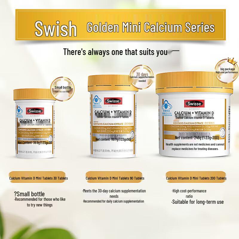 Swisse Mini Calcium + Vitamin D Tablets