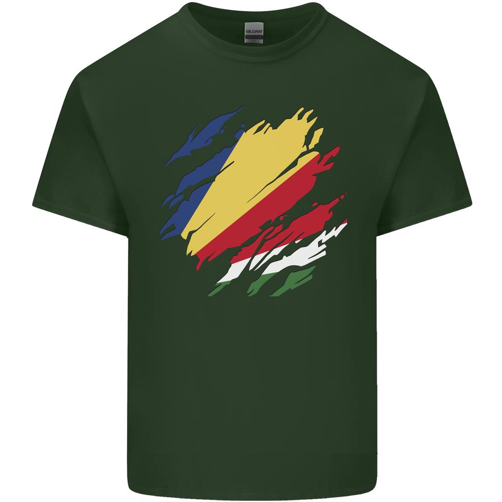 Torn Seychelles Flag Seychellois Day Football Unisexs Light Cotton TShirt