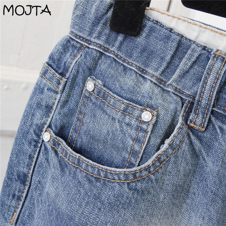 High Women Waist Fit Slim Ladies Jeans Casual Hole Denim Harem Pants Oversized Trousers Streetwear Cropped Pants Plus Size