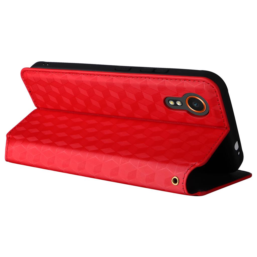 Kožené puzdro-peňaženka s potlačou Rhombus pre Samsung Galaxy Xcover7