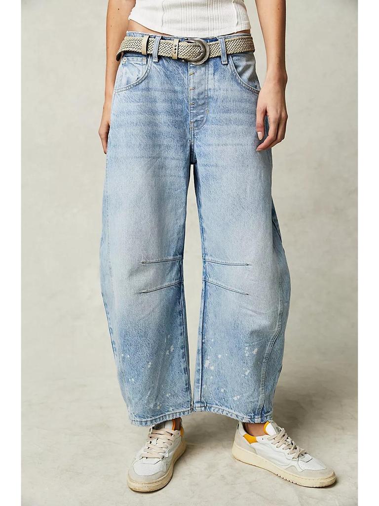 2026 Women's Wide-Leg Mid-Low Waist Washed Denim Jeans