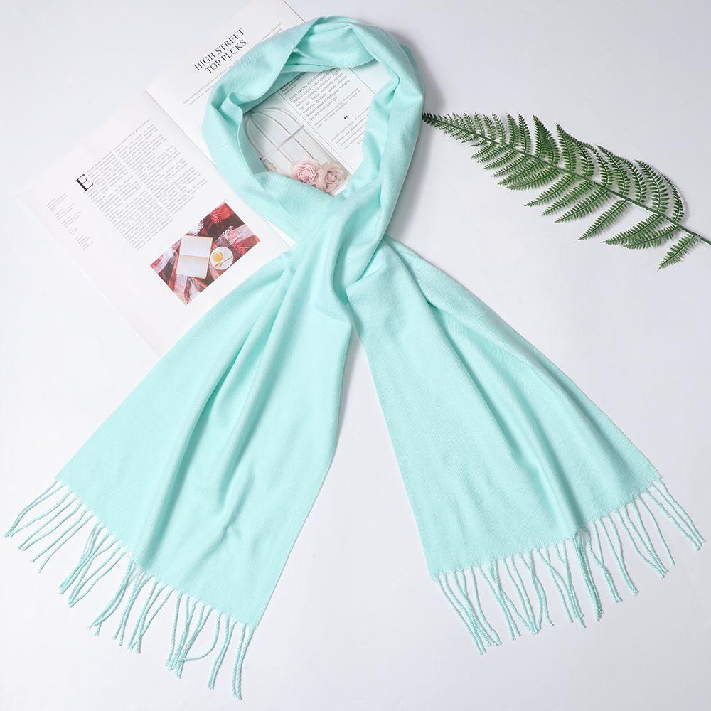 Business Autumn Winter Warm Cotton Scarf Long Shawl Pure Color Pashmina Cotton