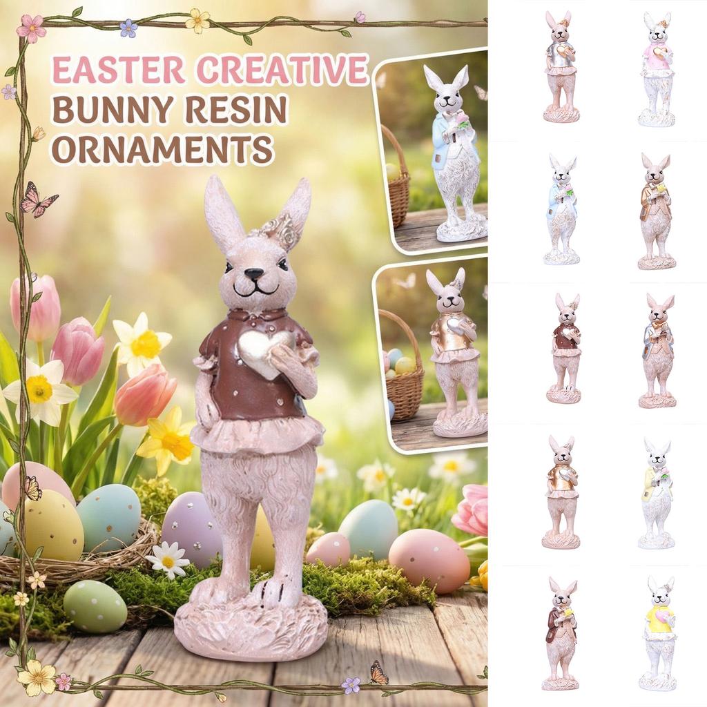 Easter Creative Cute Rabbits Resin Figurine