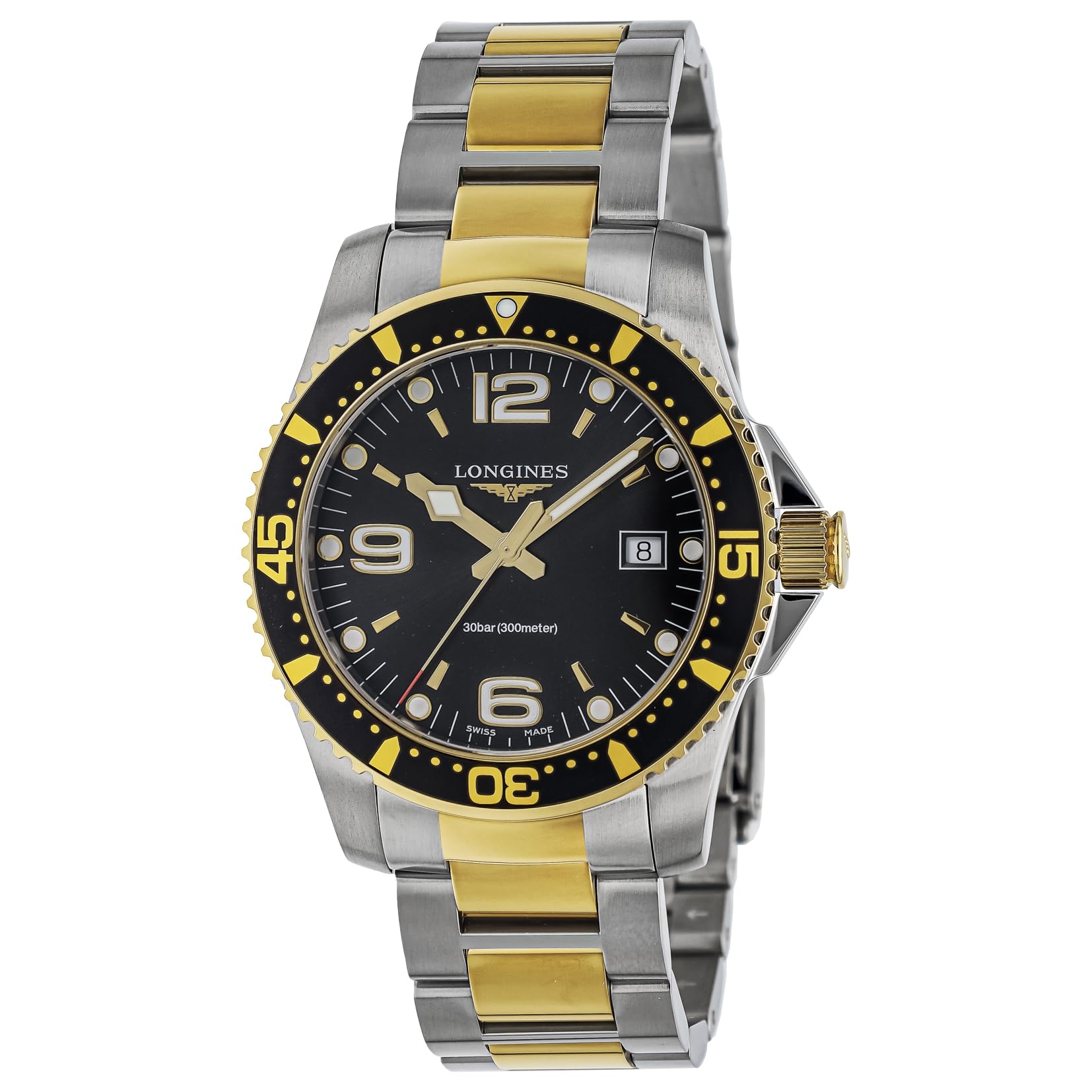 

Watch HYDRO CONQUEST Quartz 30 ATM Water Resistant Sapphire Glass Black Dial Stainless Steel Silver x Gold [Longines] Men s L3.740.3.56.7 [Item] чорний
