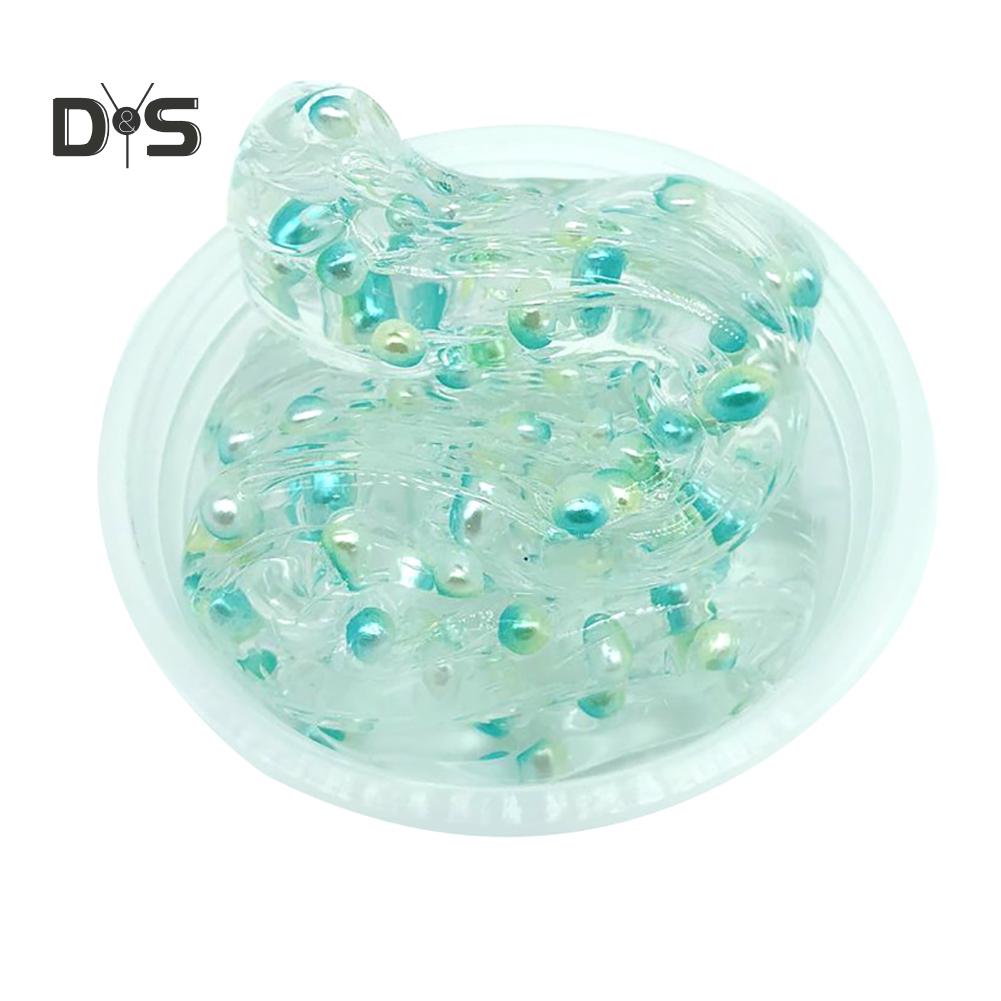 Clear Crystal Slime Multicolor Beads Fluffy Soft Clay Decompression Kids Toy