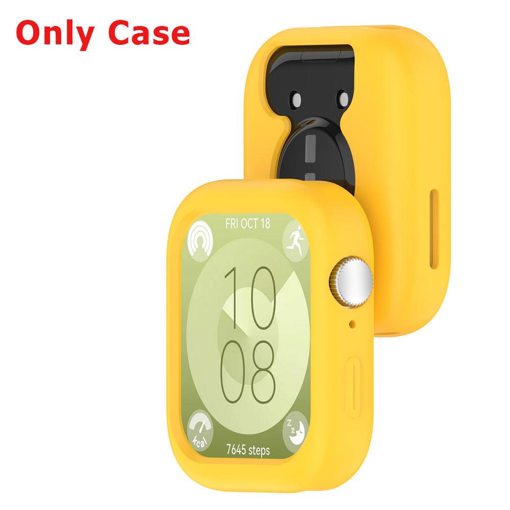 Silicone Watch Strap + Protective Case For Huawei Watch Fit 3 Watchband Bracelet Band Correa Screen Protector Cover Shell
