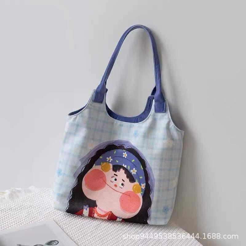 Canvas Bag Women's New Large-capacity Vest Bag Commuter Shoulder Bag Summer Student Tote Bag