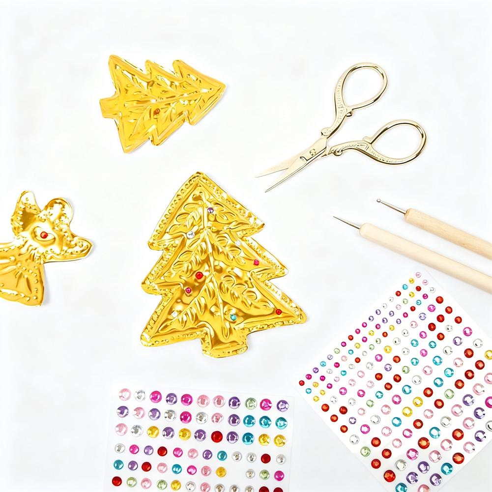 Extra-Thick Gold & Silver Artistic Embossed Paper DIY Gold & Silver Decorative Hanging Ornaments Set Foil Paper
