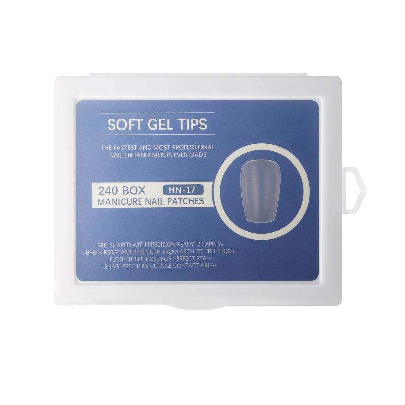 Ultra-Thin Seamless Matte Nail Tips - 240 Piece Boxed Set: No-File, Full-Stick False Fingernails