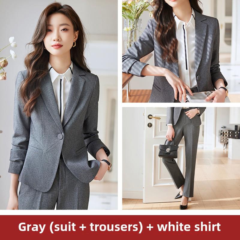 Costum de birou profesional coreean pentru femei, primăvara 2025, croială slim fit