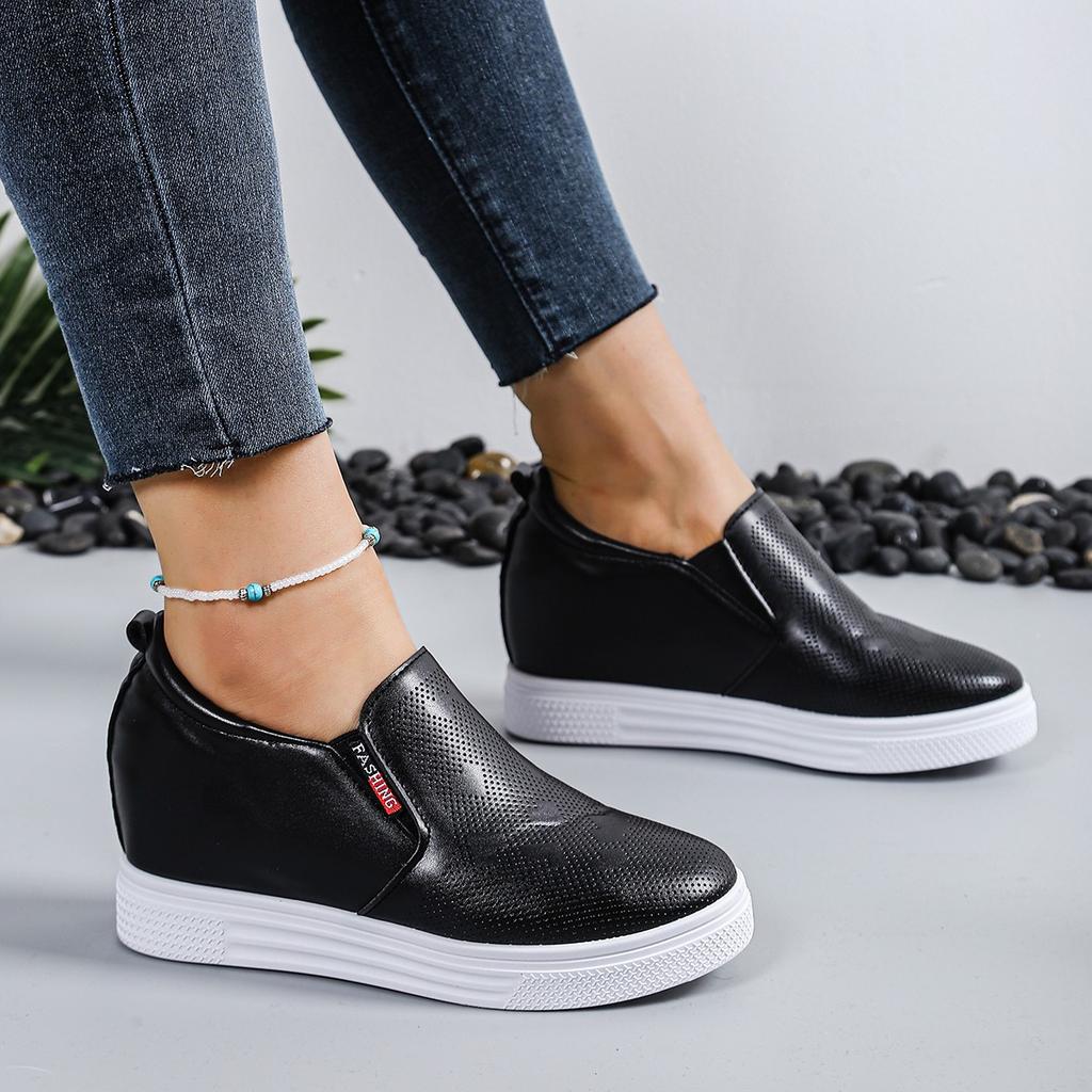 Nya vita dolda kilklackar Sneakers Fritidsskor Kvinna Skor med hög plattform Kvinnor med höga klackar Klackskor för kvinnor