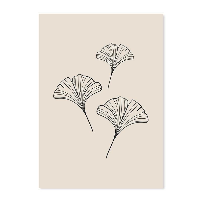 Abstract Geometric Leaves Face Line Boho Wall Art Posters Canvas Painting Print Pictures Modern Living Room Interior Home Decor