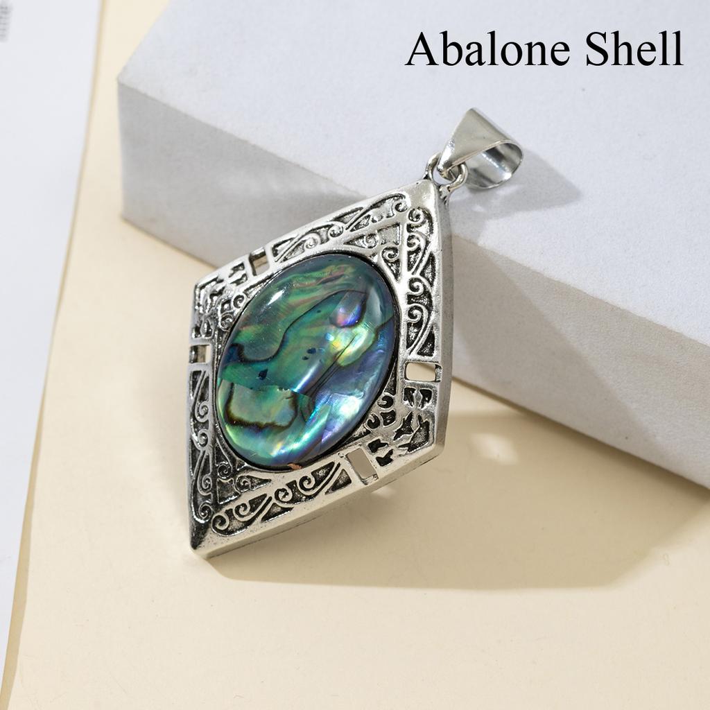 1Pc, Reiki Healing Crystal Pendants Charms, Elegant Rhombus Natural Gemstone Pendant Necklace - Unique Handmade Jewellery, DIY Gifts for Women Men