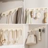 1Pc Wall Mounted Clothes Rack Bedroom Rows Of Back Door Hooks Space Saving No Hole Punching Bathroom