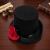 Artificial Rose Rose Gentleman Cap Vibrant Red Halloween Cosplay Headpiece  Theme Photography