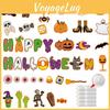 Blackboard Halloween Event Stickers Set With Paper Card Labels Party Props Decor