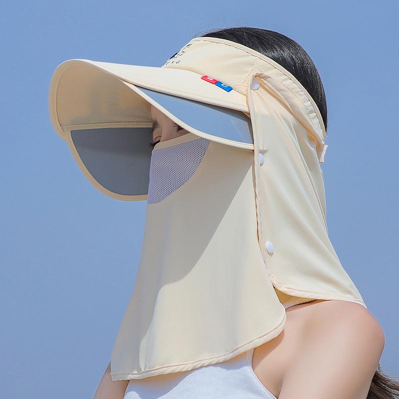 Blow Can't Turn It Over~ Cycling Hat Female Anti-ultraviolet Electric Car Visor Full Face Mask Driving and Riding