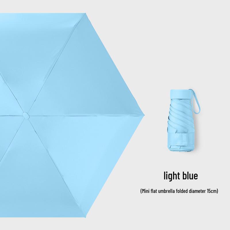 Customizable Six-Fold Vinyl Sunshade UV Protection Umbrella: Versatile Rain/ Shine Folding Gift