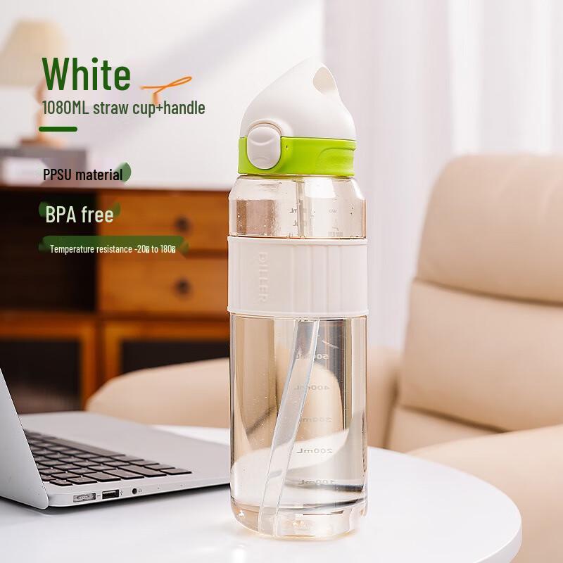 Diller D2404 1080ml White Plastic Water Bottle