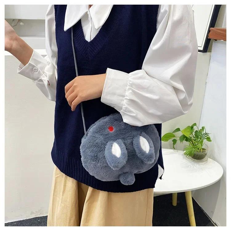 Kawaii Cartoon Plush Rabbit Messenger Bags Kids Animals Crossbody Bag Girls Casual Cute Purse Bag Coin Purse Wallets Handbag